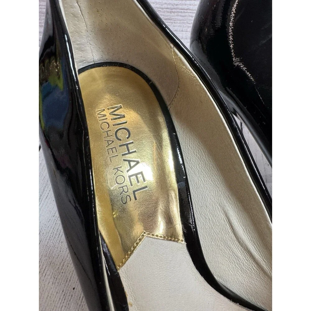 Michael Kors Black Patent Leather Shoes  3.5” Heel Women 7 M Flex Pump